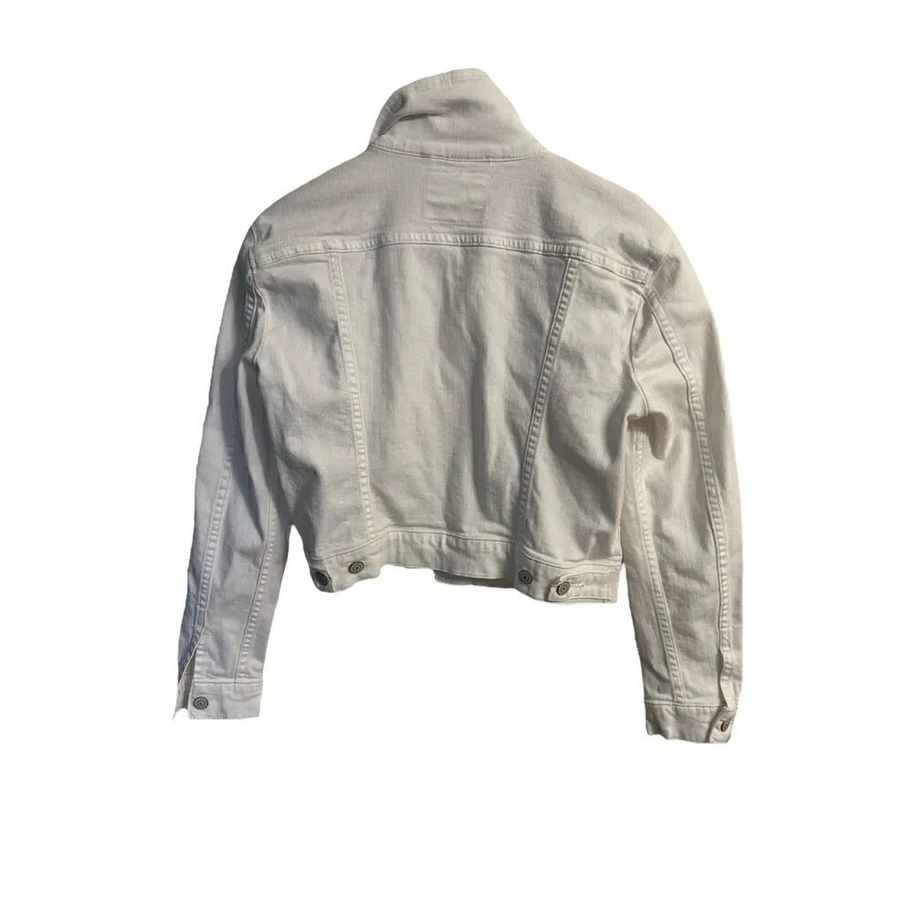 Levi Jean Jacket Girls Size XL White Button‎ Closure